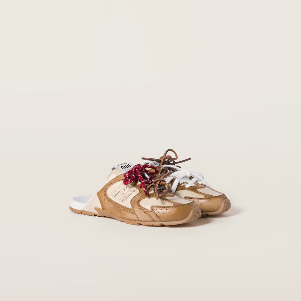 530 SL Mules – Bleached Leather & Gum Sole Cinnamon Travertine Gray Edition