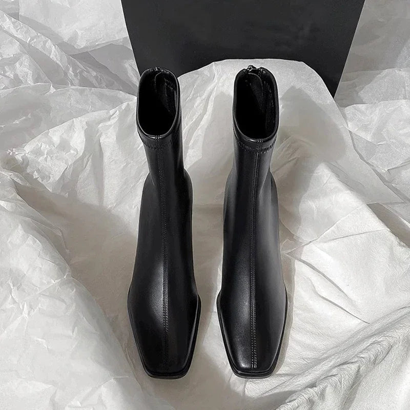 Maéliane | Bottines Élégantes à Talon Carré